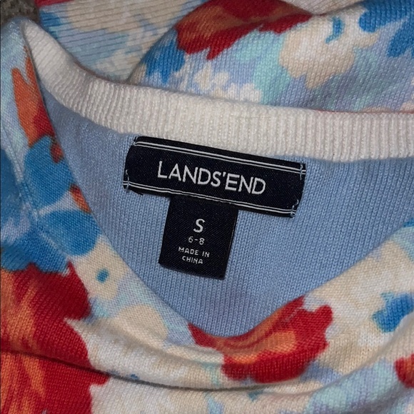 Lands' End Floral Knit Top - Red and Blue - Picture 3 of 3